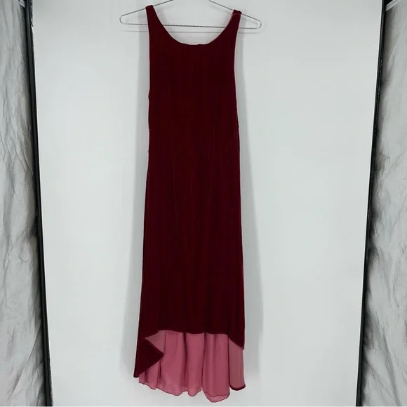 CP Shades Long Velvet Sleeveless Dress Size Small Red - Picture 4 of 8